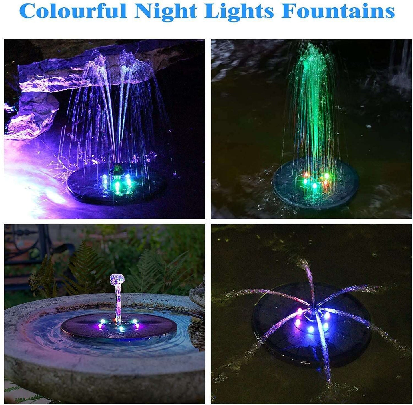 Fountain with colorful lights