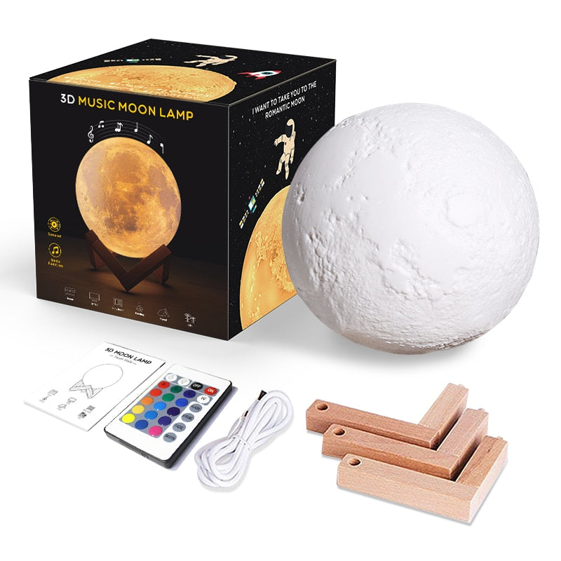 Moon Lamp: Bluetooth Speaker & Nightlight