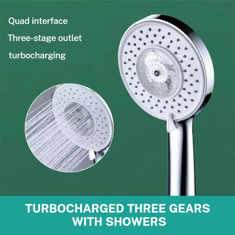 Supercharged Shower Head with Built-In Filter