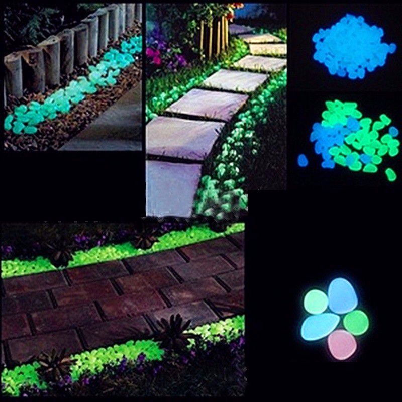 100 Pcs Glow in the Dark Garden Pebbles