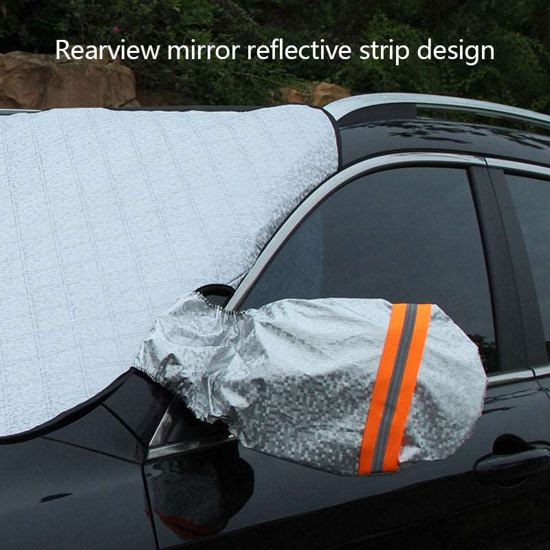 Anti-freeze heated windshield cover.