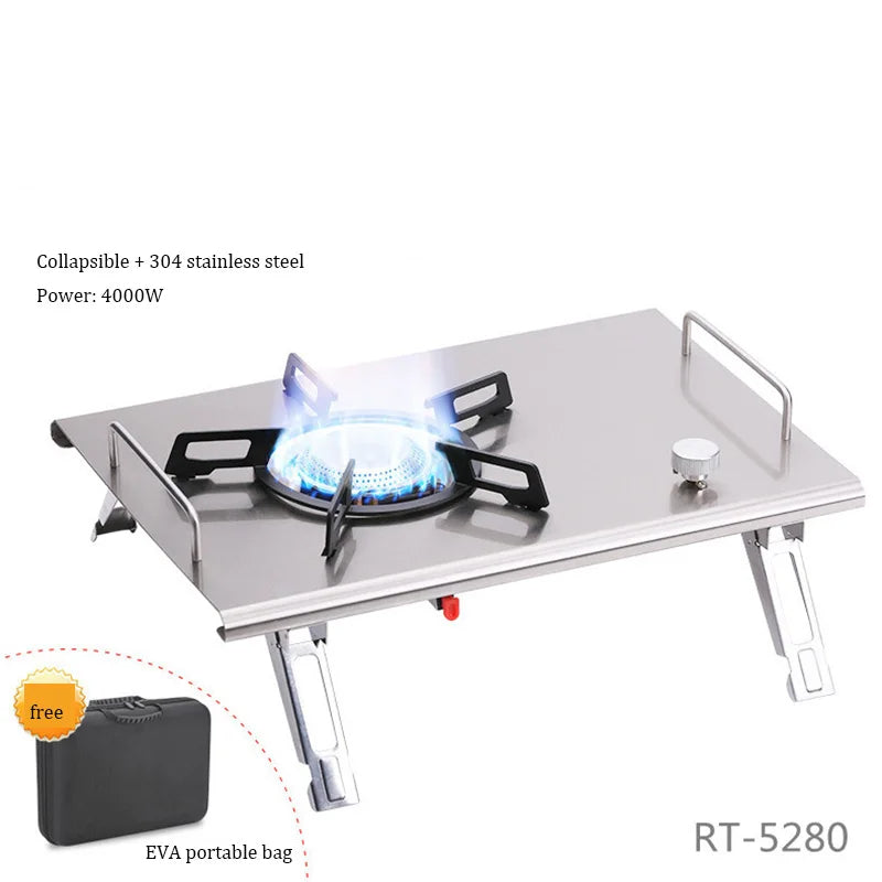 Stainless Steel Portable Camp Stove: 4000W Power