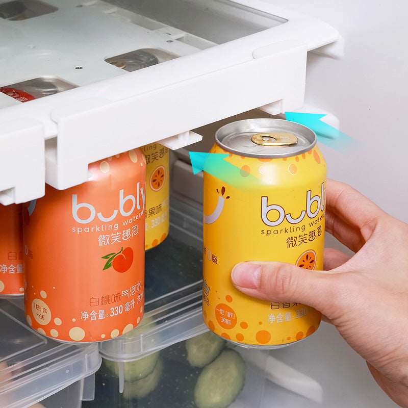 Refrigerator beverage hanging shelf storage rack