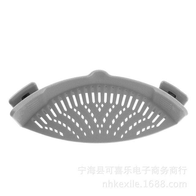 Silicone clip on kitchen strainer