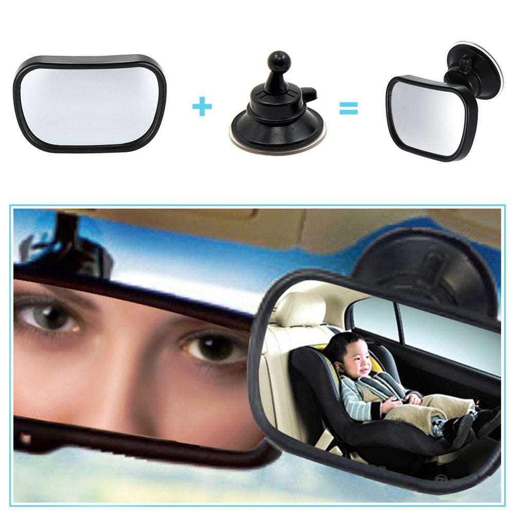 2 in 1 Mini Safety Back Seat Baby View Mirror