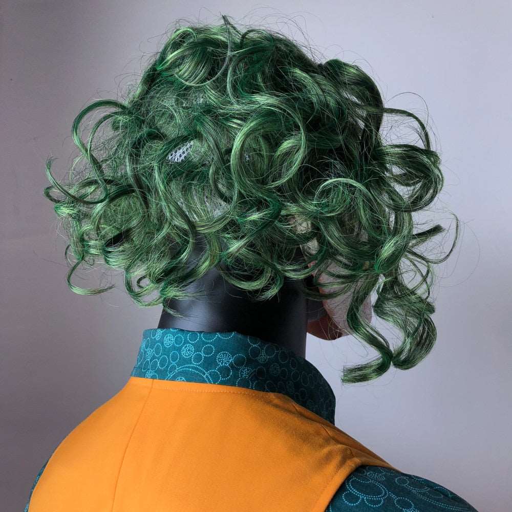 Joker mask with green hair wig